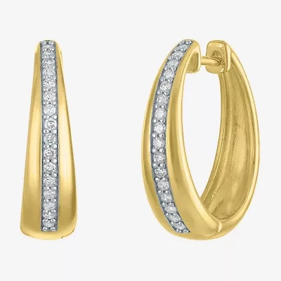 Diamond Addiction (G-H / I1-I2) Womens 1/ CT. T.W. Lab Grown White Diamond 14K Gold Over Silver Sterling Silver 20mm Hoop Earrings