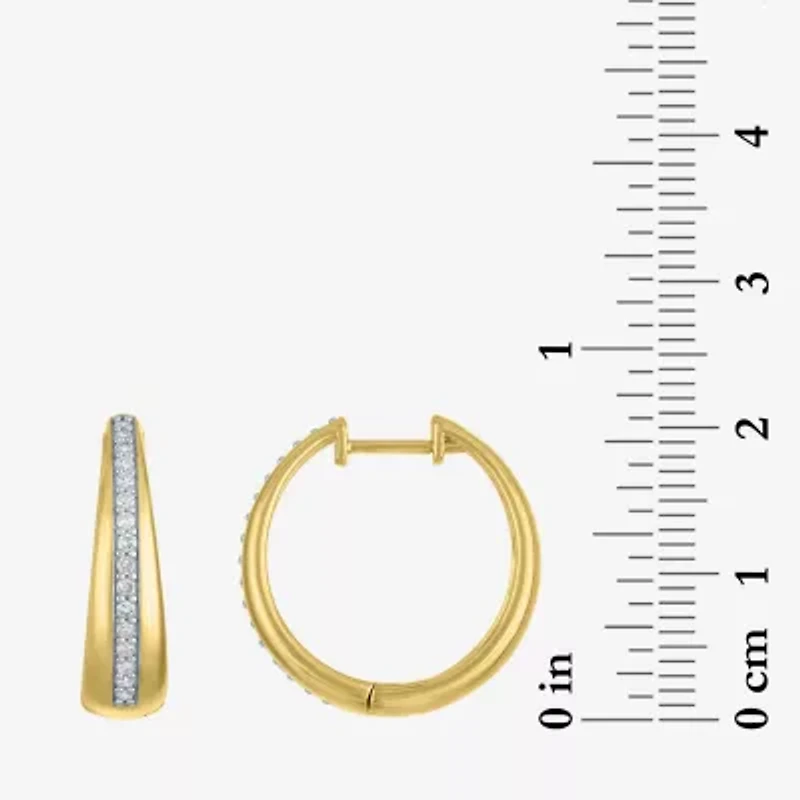 Diamond Addiction (G-H / I1-I2) Womens 1/ CT. T.W. Lab Grown White Diamond 14K Gold Over Silver Sterling Silver 20mm Hoop Earrings