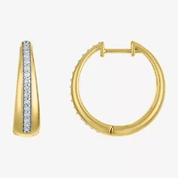 Diamond Addiction (G-H / I1-I2) Womens 1/ CT. T.W. Lab Grown White Diamond 14K Gold Over Silver Sterling Silver 20mm Hoop Earrings