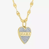 Diamond Addiction "Mama" (G-H) Womens 1/10 CT. T.W. Lab Grown White Diamond 14K Gold Over Silver Sterling Silver Heart 16 Inch Pendant Necklace
