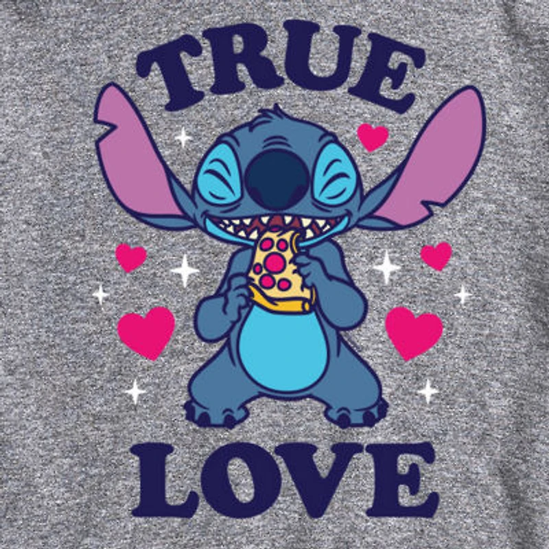 Mens Crew Neck Short Sleeve Lilo & Stitch Valentine's Day T-Shirt