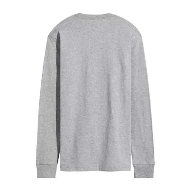Mens Crew Neck Long Sleeve Mickey and Friends Valentine's Day T-Shirt