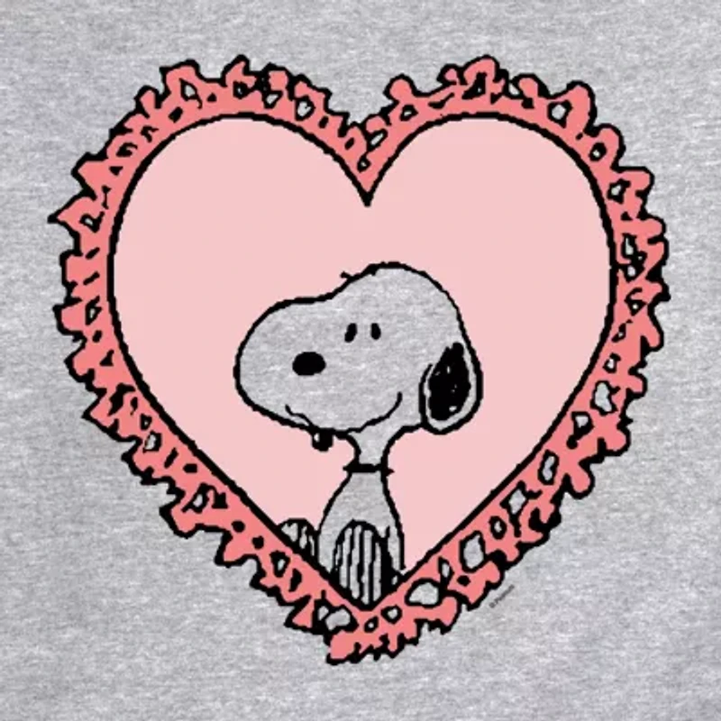 Mens Crew Neck Long Sleeve Peanuts Valentine's Day Sweatshirt
