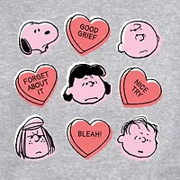 Mens Crew Neck Long Sleeve Peanuts Valentine's Day Sweatshirt