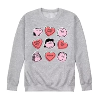 Mens Crew Neck Long Sleeve Peanuts Valentine's Day Sweatshirt