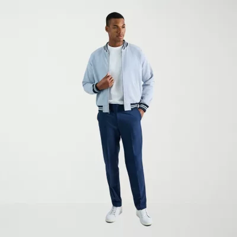 Haggar Seersucker Mens Bomber Jacket