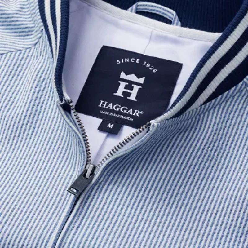 Haggar Seersucker Mens Bomber Jacket