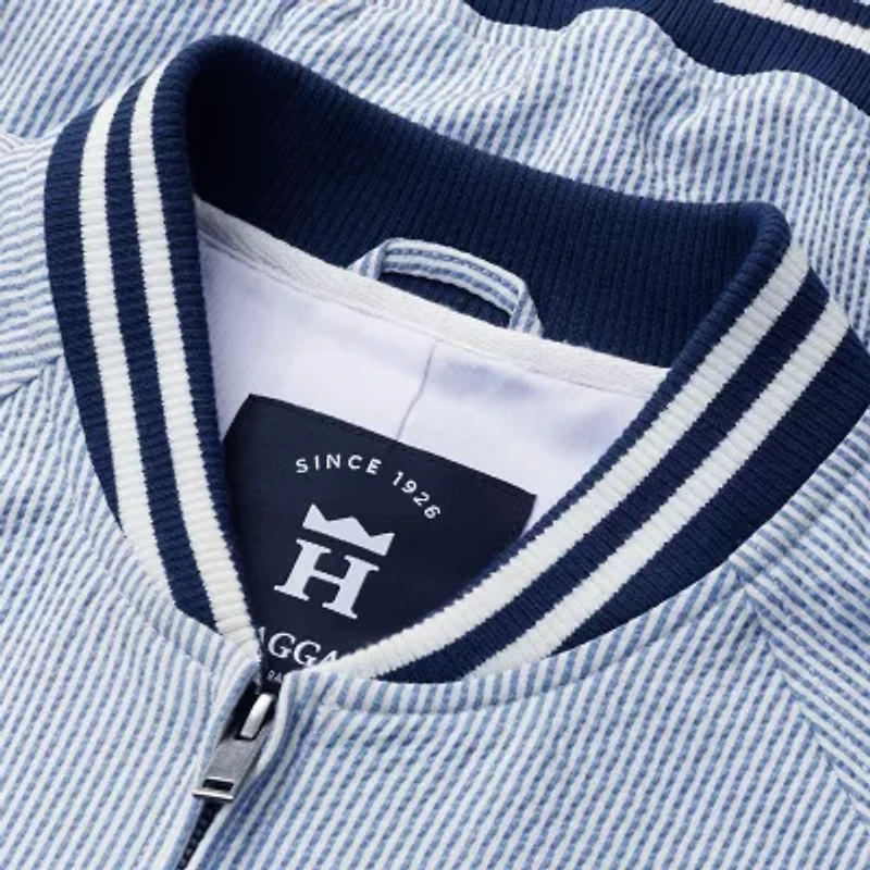 Haggar Seersucker Mens Bomber Jacket