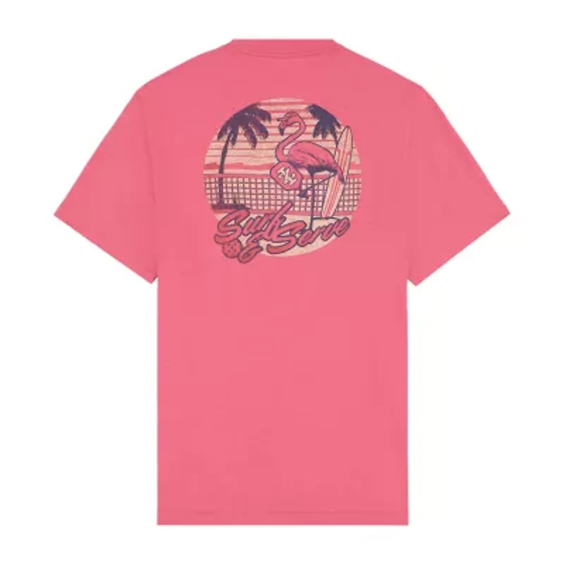 IZOD Saltwater Soft Wash Mens Crew Neck Short Sleeve Classic Fit Graphic T-Shirt