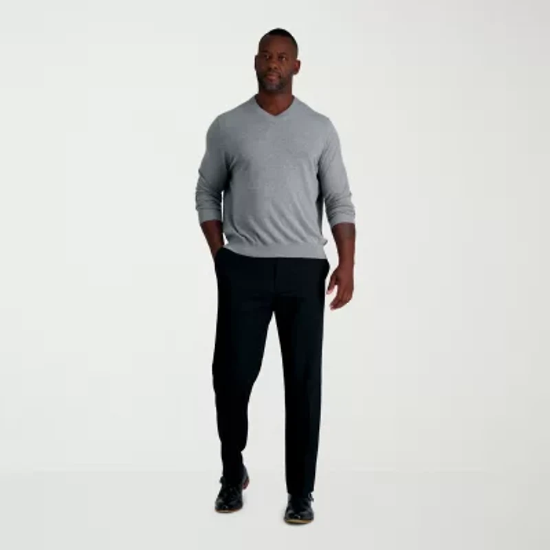Haggar JMH Sharkskin Mens Classic Fit Big and Tall Dress Flat Front Pant