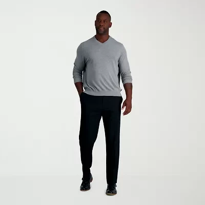 Haggar JMH Sharkskin Mens Classic Fit Big and Tall Dress Flat Front Pant