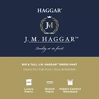 Haggar JMH Sharkskin Mens Classic Fit Big and Tall Dress Flat Front Pant