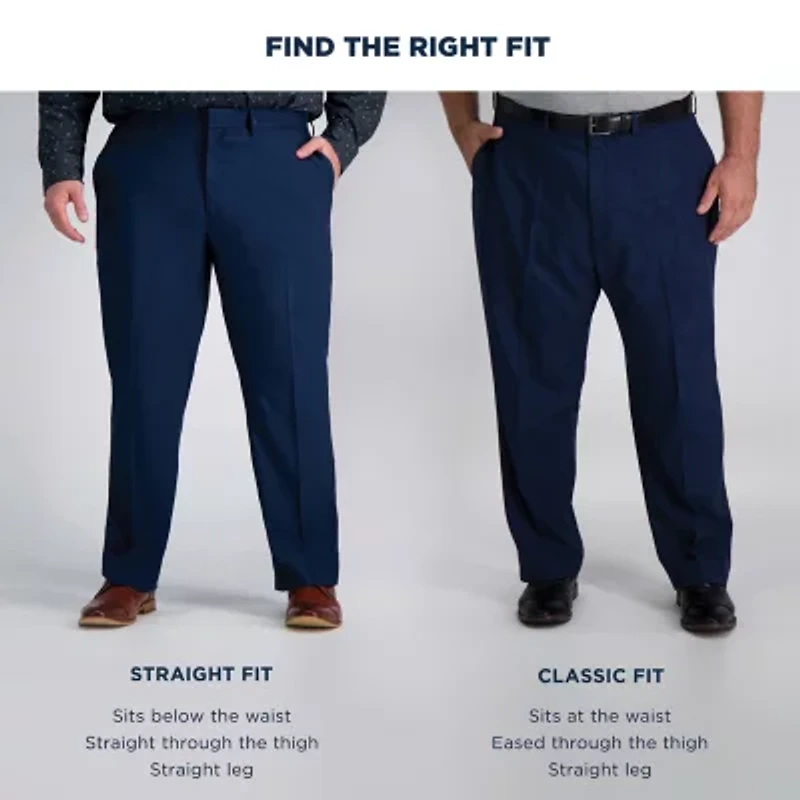 Haggar JMH Sharkskin Mens Classic Fit Big and Tall Dress Flat Front Pant