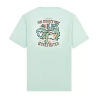 IZOD Saltwater Mens Crew Neck Short Sleeve Classic Fit Big and Tall Graphic T-Shirt