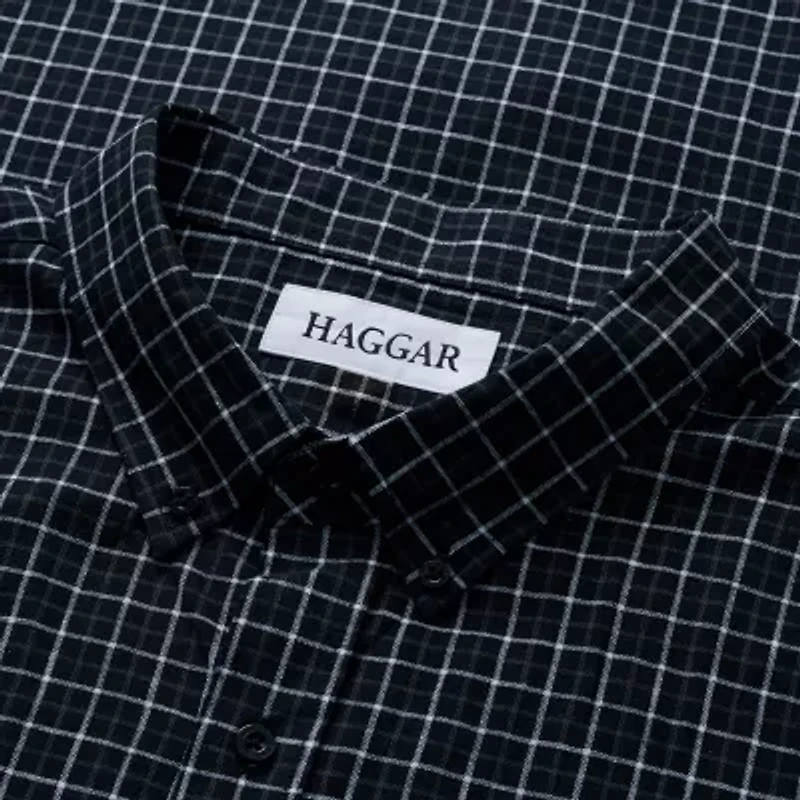 Haggar Linen Blend Mens Short Sleeve Regular Fit Big and Tall Button-Down Shirt