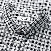 Haggar Linen Blend Mens Short Sleeve Regular Fit Big and Tall Button-Down Shirt