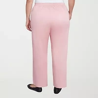 Alfred Dunner Coming Up Roses Womens Plus Straight Mid Rise Pull-On Pant