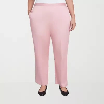 Alfred Dunner Coming Up Roses Womens Plus Straight Mid Rise Pull-On Pant