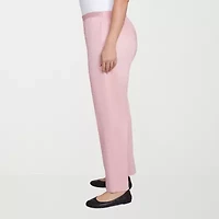 Alfred Dunner Coming Up Roses Womens Plus Straight Mid Rise Pull-On Pant