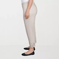 Alfred Dunner Coming Up Roses Womens Straight Mid Rise Plus Ankle Pant