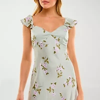 B. Smart Womens Juniors Sleeveless Floral Midi Fit + Flare Dress