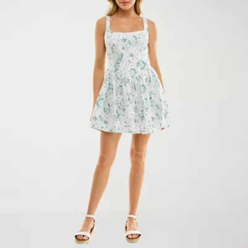 B. Smart Dropwaist Womens Sleeveless Eyelet Juniors Fit + Flare Dress