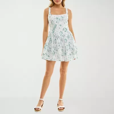 B. Smart Dropwaist Womens Sleeveless Eyelet Juniors Fit + Flare Dress