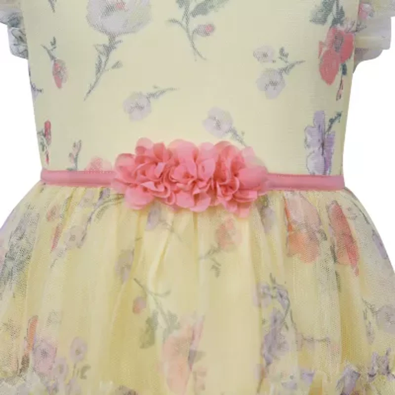 Lilt Toddler Girls Short Sleeve Flutter A-Line Dress