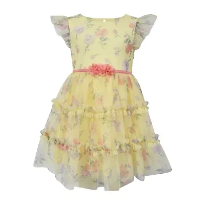 Lilt Toddler Girls Short Sleeve Flutter A-Line Dress