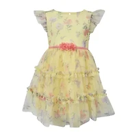 Lilt Toddler Girls Short Sleeve Flutter A-Line Dress
