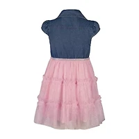 Lilt Toddler Girls Short Sleeve Puffed Tutu Dress
