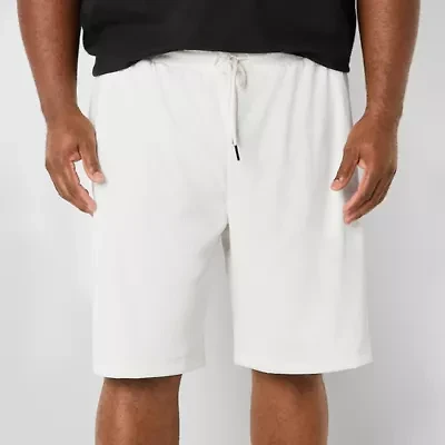 Shaquille O'Neal XLG Textured Mens 10" Mid Rise Big and Tall Drawstring Waist Soft Short