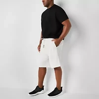 Shaquille O'Neal XLG Textured Mens 10" Mid Rise Big and Tall Drawstring Waist Soft Short