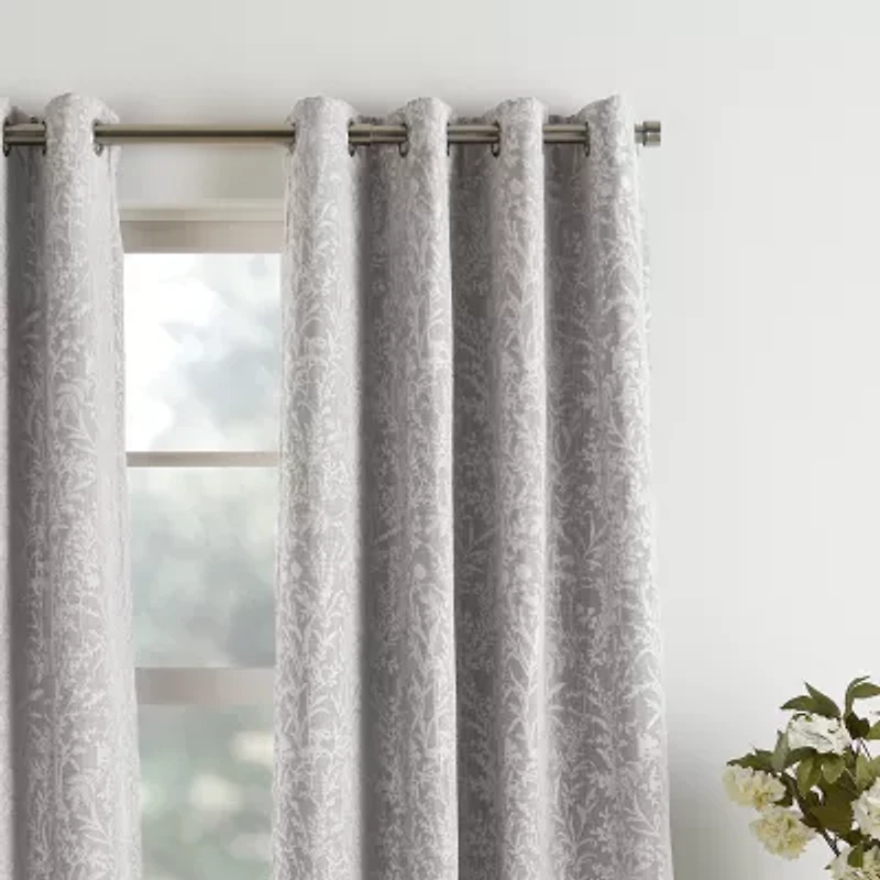 Martha Stewart Acadia Grommet Top Blackout Single Curtain Panel