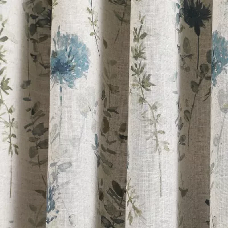 Martha Stewart Westchester Print Grommet Top Blackout Single Curtain Panel