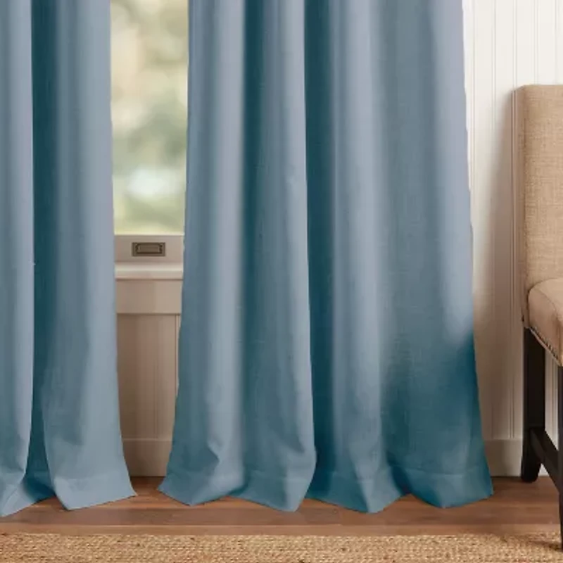 Martha Stewart Westchester Solid Grommet Top Blackout Single Curtain Panel