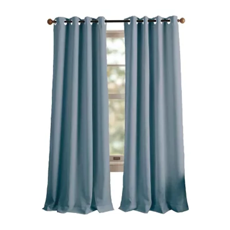Martha Stewart Westchester Solid Grommet Top Blackout Single Curtain Panel