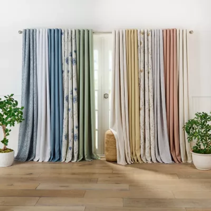 Martha Stewart Westchester Solid Grommet Top Blackout Single Curtain Panel