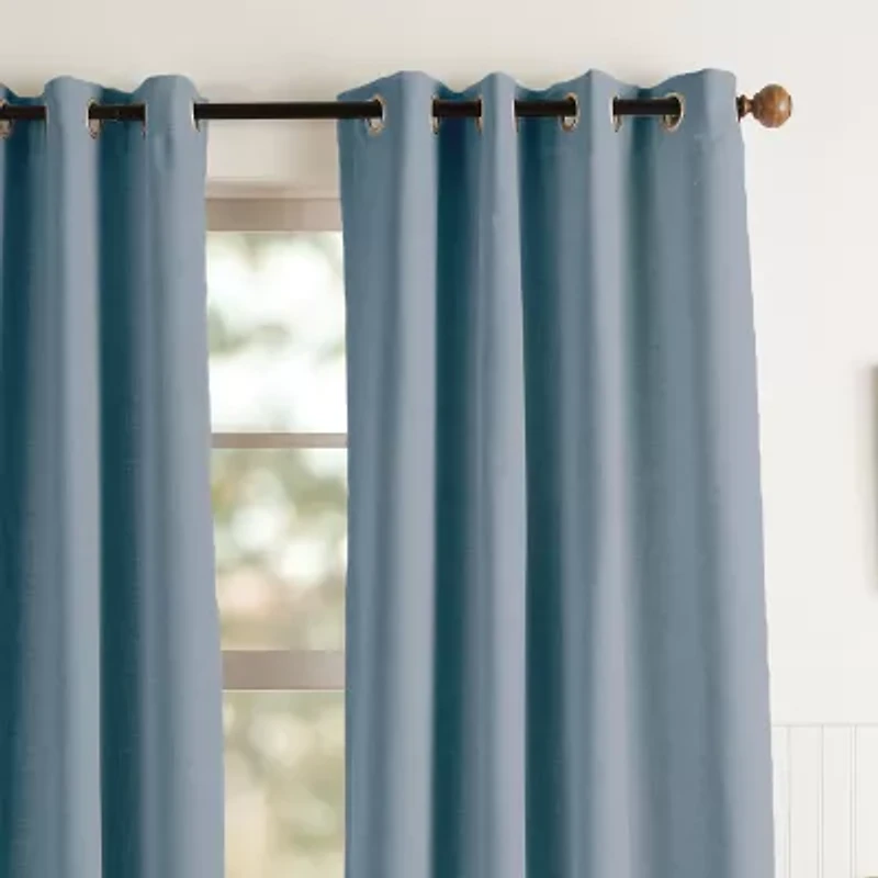 Martha Stewart Westchester Solid Grommet Top Blackout Single Curtain Panel