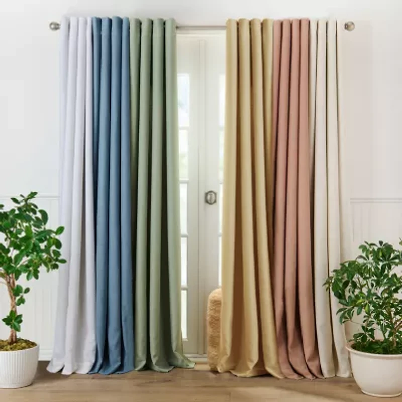 Martha Stewart Westchester Solid Grommet Top Blackout Single Curtain Panel