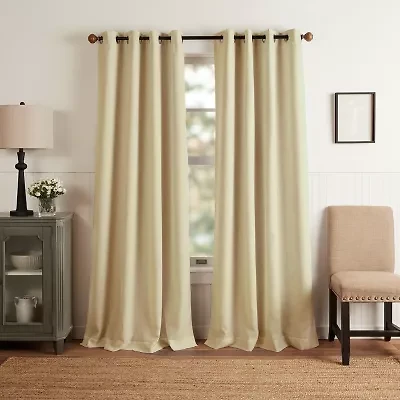 Martha Stewart Westchester Solid Grommet Top Blackout Single Curtain Panel