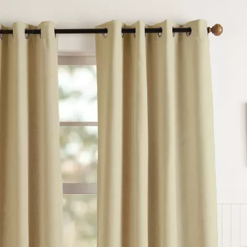 Martha Stewart Westchester Solid Grommet Top Blackout Single Curtain Panel