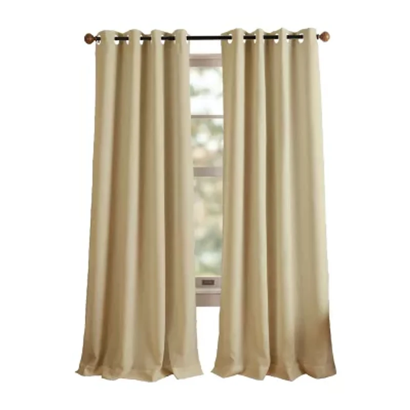 Martha Stewart Westchester Solid Grommet Top Blackout Single Curtain Panel