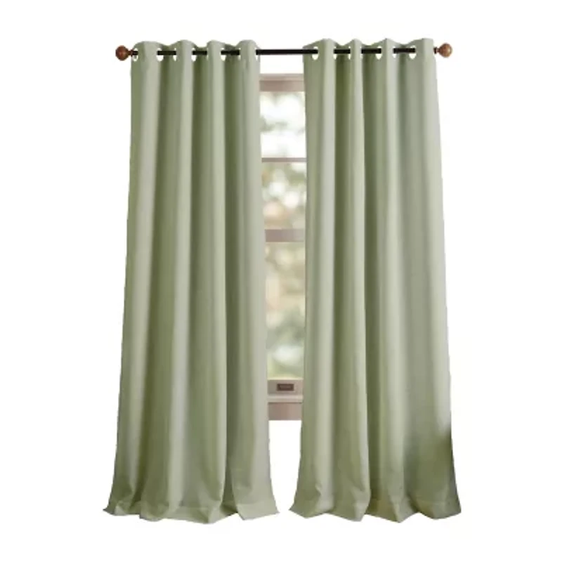 Martha Stewart Westchester Solid Grommet Top Blackout Single Curtain Panel