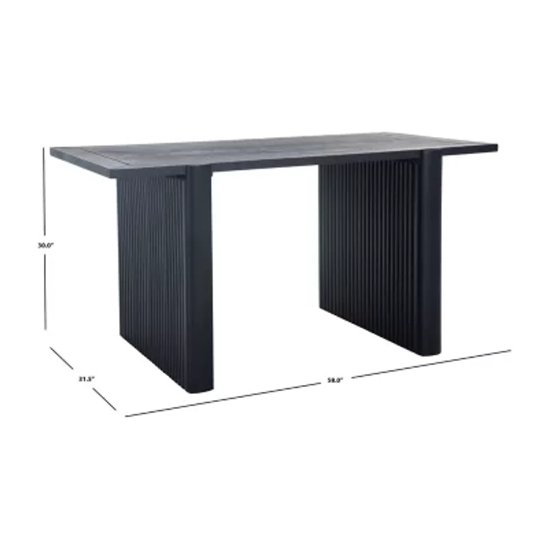 Amell Rectangular Wood-Top Dining Table
