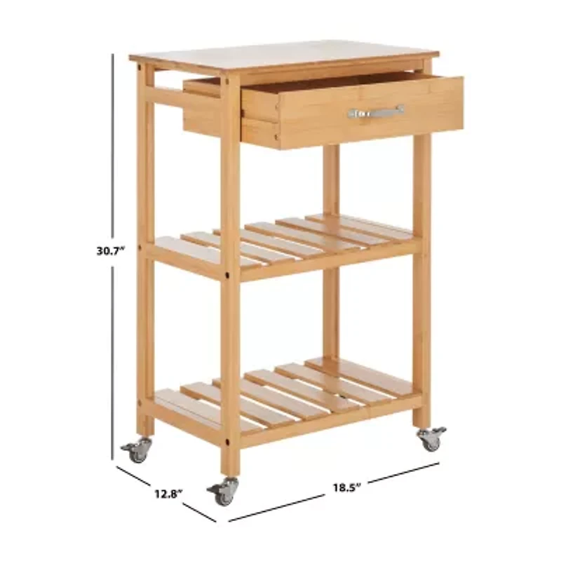 Safavieh Corteau Wood-Top Kitchen Cart