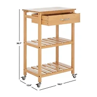 Safavieh Corteau Wood-Top Kitchen Cart