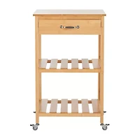 Safavieh Corteau Wood-Top Kitchen Cart