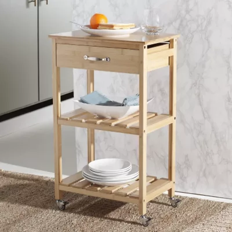 Safavieh Corteau Wood-Top Kitchen Cart