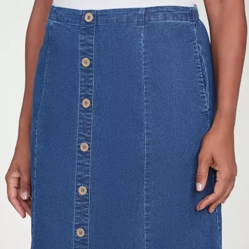 Alfred Dunner Classics Womens Denim Skirt